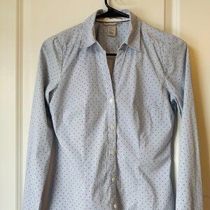Women's button down polka dot shirt